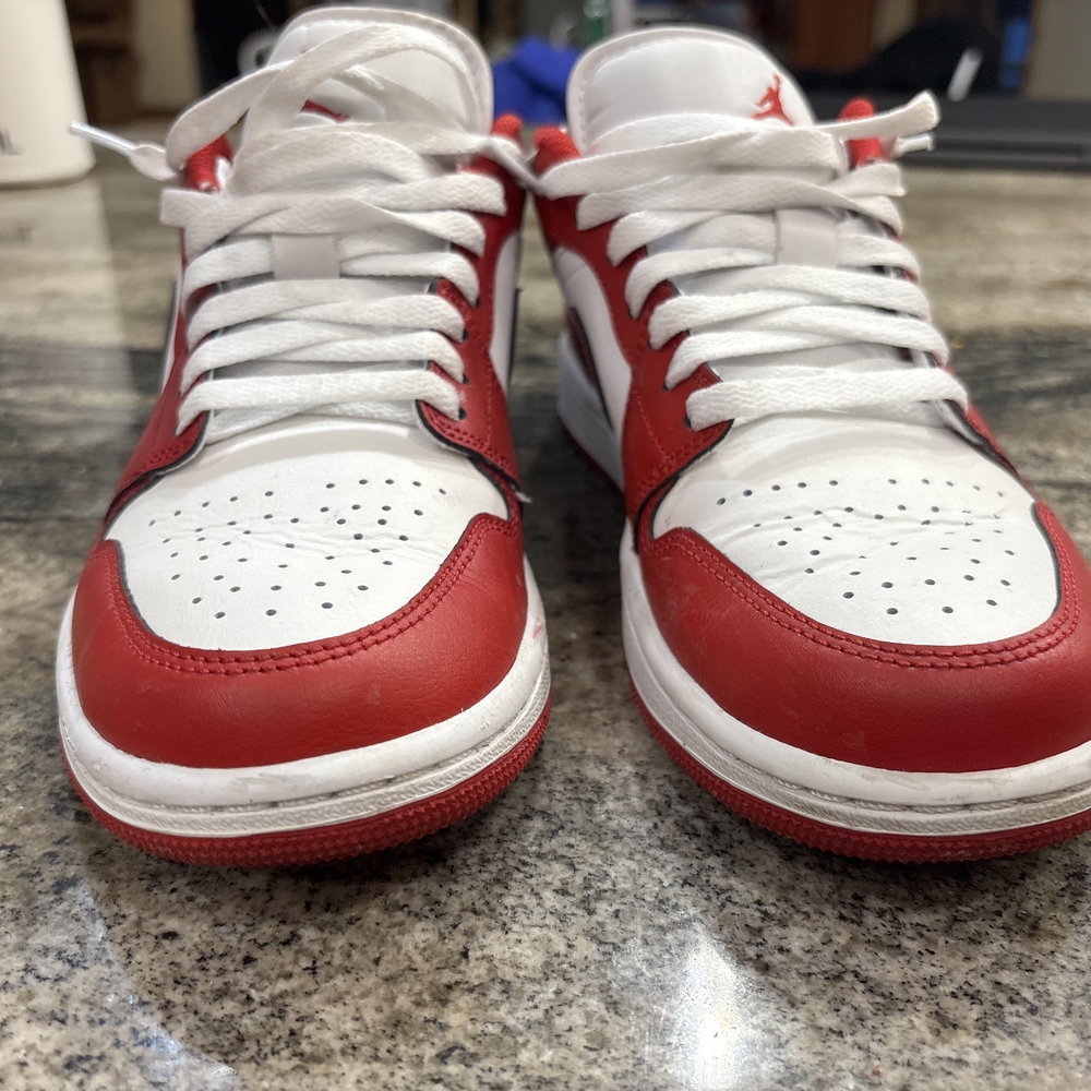 Men's Jordan 1 Low Summit White/Varsity Red Sz 7 - Picture 6 of 8